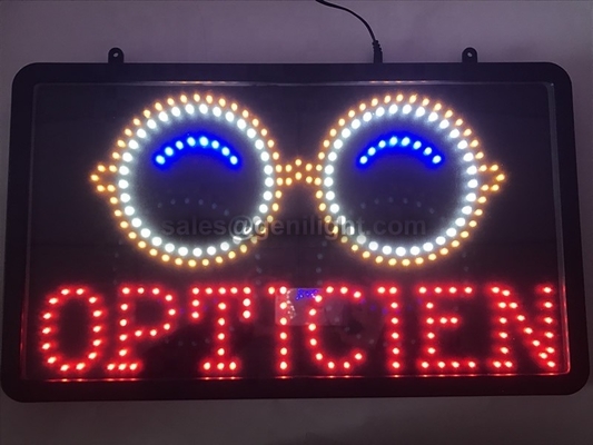 Customized Acrylic Front Board Genilight LED Neon Sign for Eye Care 22*13 Inch CE RoHS