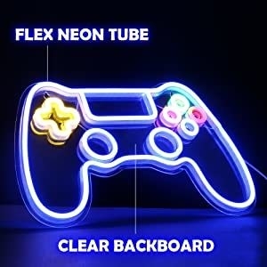 Gamepad Shape LED Sign Light for Gaming Room Decoration 41*26.5cm Power Consumption