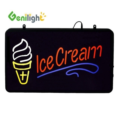 Ice Cream Shop LED Neon Open Sign with Animation Display Function and Acrylic Front Board