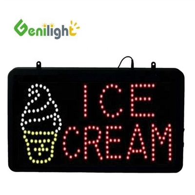 Ice Cream Shop LED Neon Open Sign with Animation Display Function and Acrylic Front Board