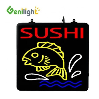 53*45cm Custom LED Neon Open for Fishing Tackle Shop ABS Outframe and Animation Display Function