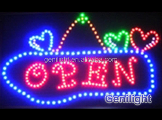 Flashing Animation Mode Genilight 56*33 cm Full Color Electronic LED Neon OPEN Sign