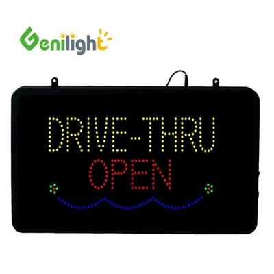 22*13inch CE and RoHS Genilight Indoor RGB Illuminated Drive Thru Coffee Neon Open Sign