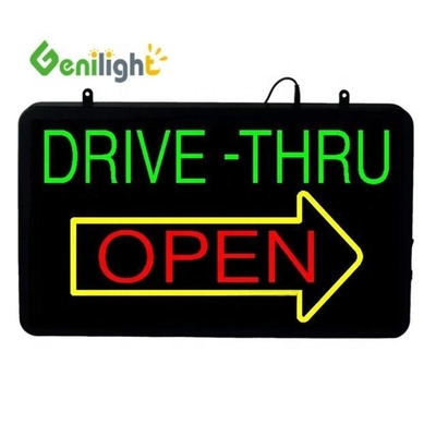 22*13inch CE and RoHS Genilight Indoor RGB Illuminated Drive Thru Coffee Neon Open Sign