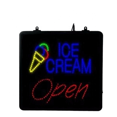 Lighted Ice Cream LED Open Sign with ABS Outframe and Eye-Catching Acrylic Front Board