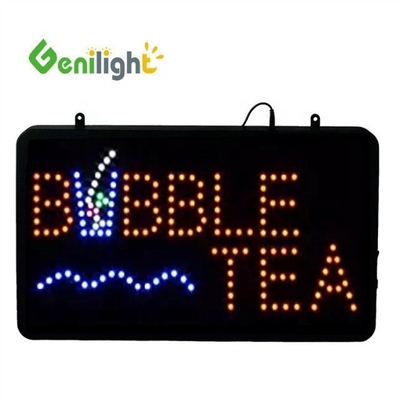 High Brightness Genilight Indoor 22*13inch Shining Blink BoBa Tea Light LED Neon Sign With Cup Logo
