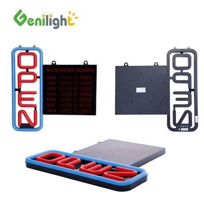 Consumption Genilight GLT-LSN6050H-001 Red Blue Color Neon Open LED Sign With Hours