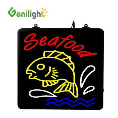 100000h Light Life Expectancy Super Bright LED Seafood Neon Open Sign