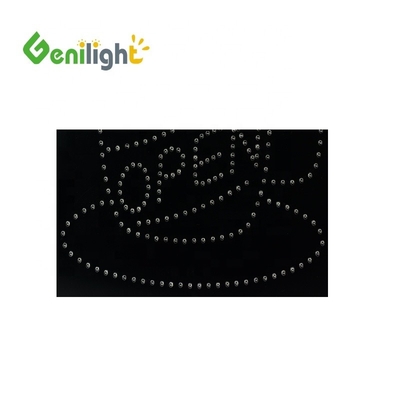 SDK Function Battery Powered Flashing LED Pizza Shop Open Sign Board With Animation