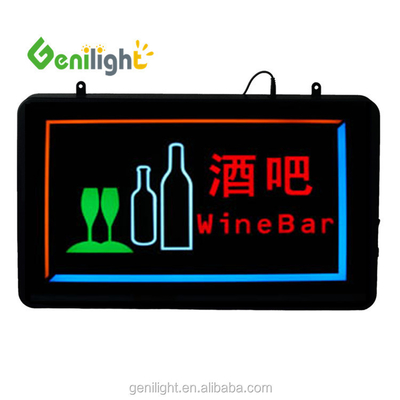 LED Strips Illuminate Attractive Wine Bar with Dynamic Animated Customers and ABS Sign