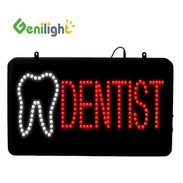 Genilight Indoor 56*33cm LED Open Sign High Brightness Low Voltage for Dentist Advertising