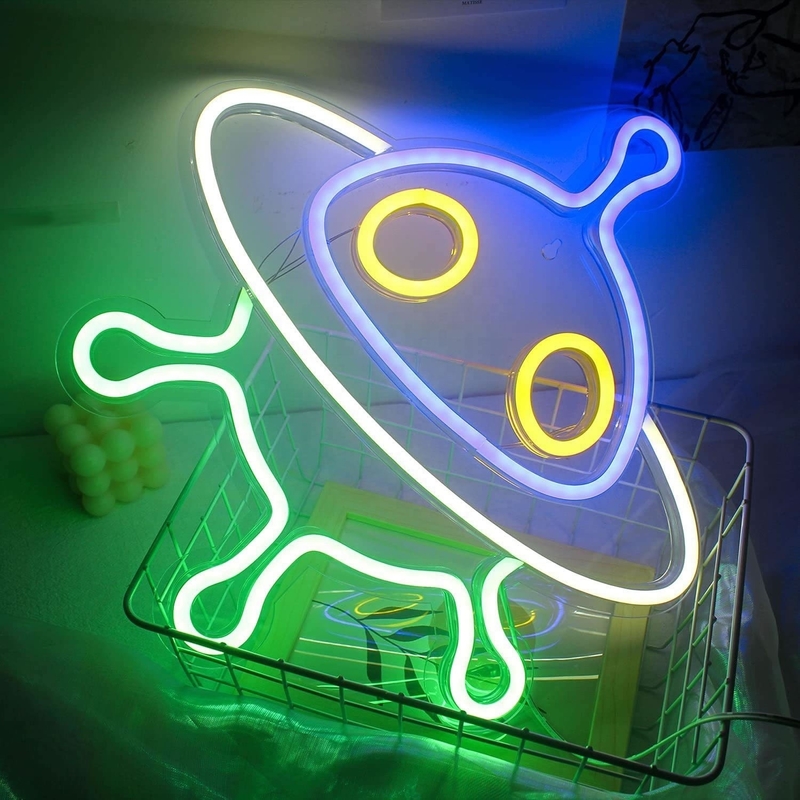 Acrylic Spaceship Neon Signs Customized for Wall Decoration and UFO LED Night Light