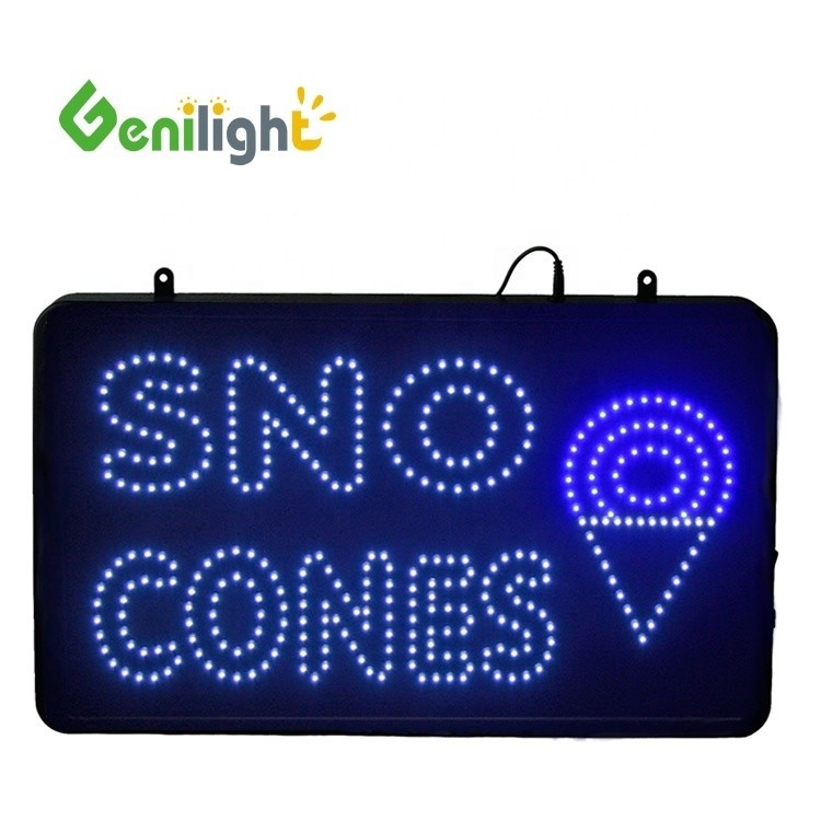 Customized LED SNO CONES Sign for Retail Store Decoration 22*13 inch Screen Dimension