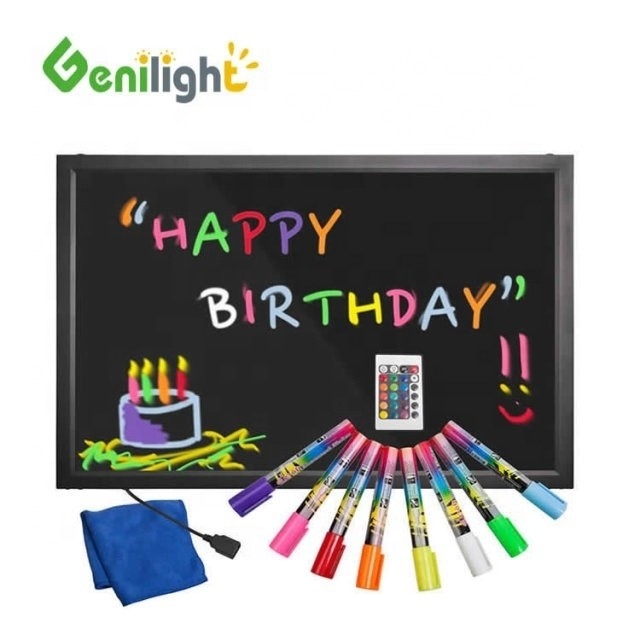 Remote Control Multi Color Super Brightness LED Handwriting Blackboard with 3 Flash Speed