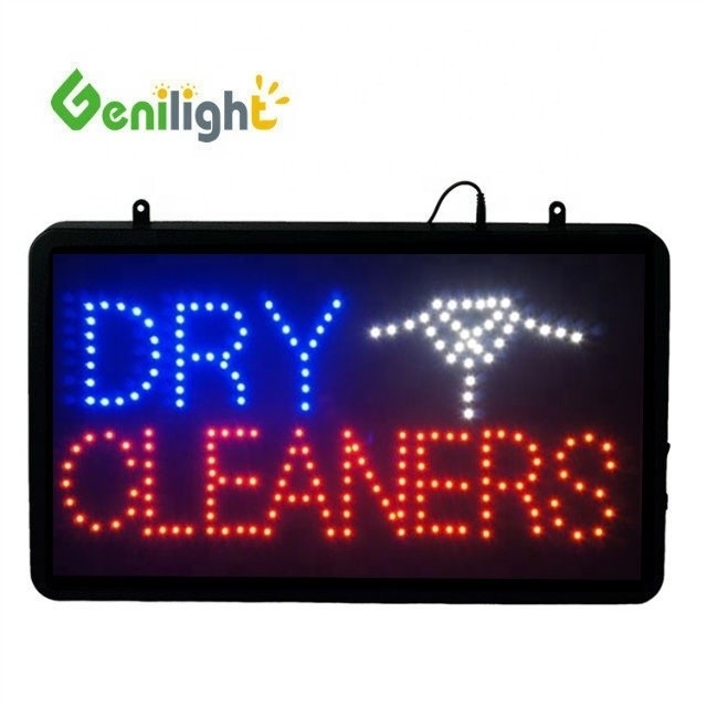 Power Saving Custom LED Open Sign Genilight Indoor for Dry Cleaners 3 Flash Modes