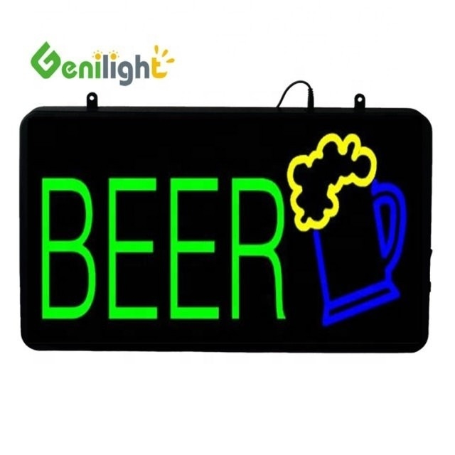LED Bar Pub Wall Lighted Sign Rectangle Shape Hanging Installation Made Convenient