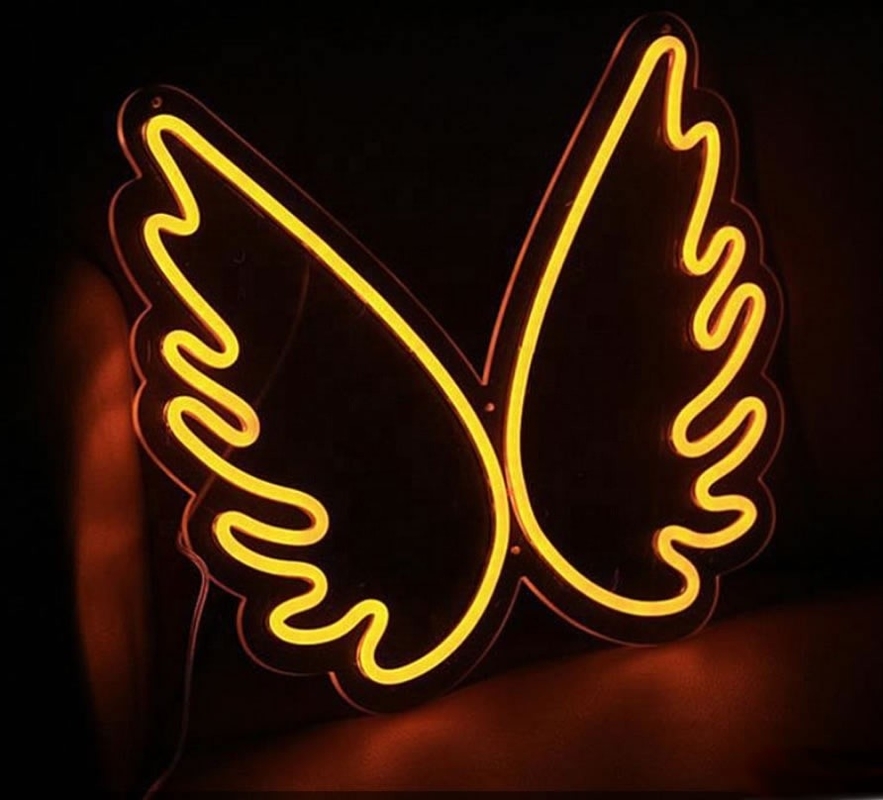 45*34cm Angel Wing Neon Signs for Wall Decor in Girl Bedroom Kids Room Wedding Energy
