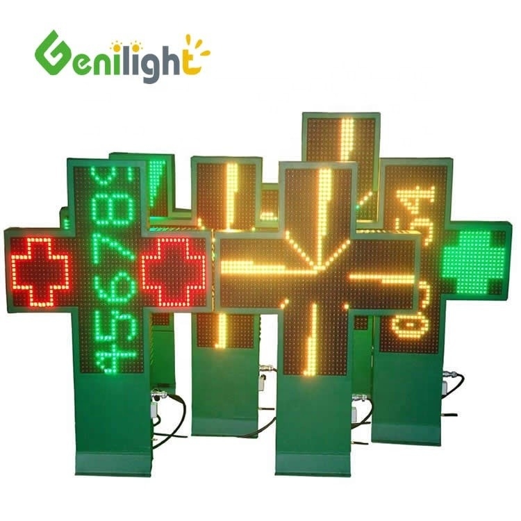 ODM Full Color LED Cross Pharmacy Sign with WIFI Control and 1G Pixel Configuration