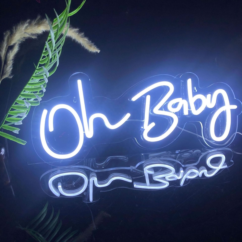Neon Light for Baby Nursery  Game Room  Wedding White LED Letter Light Up Sign