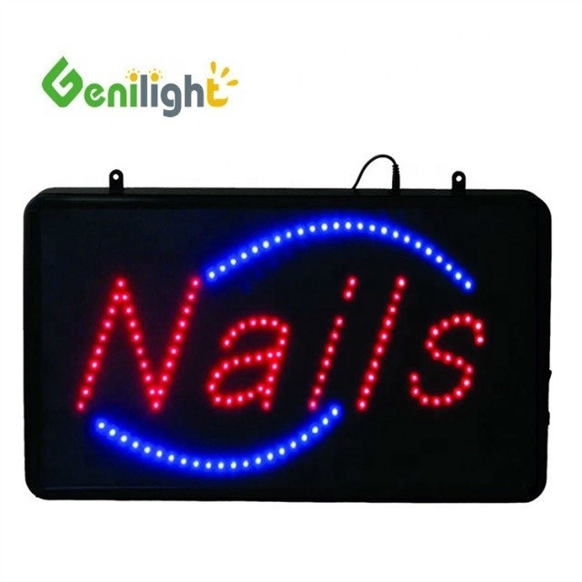 Rectangle LED NAILS SIGN Make Your Nail Display Shine with Our Motion Flashing Design