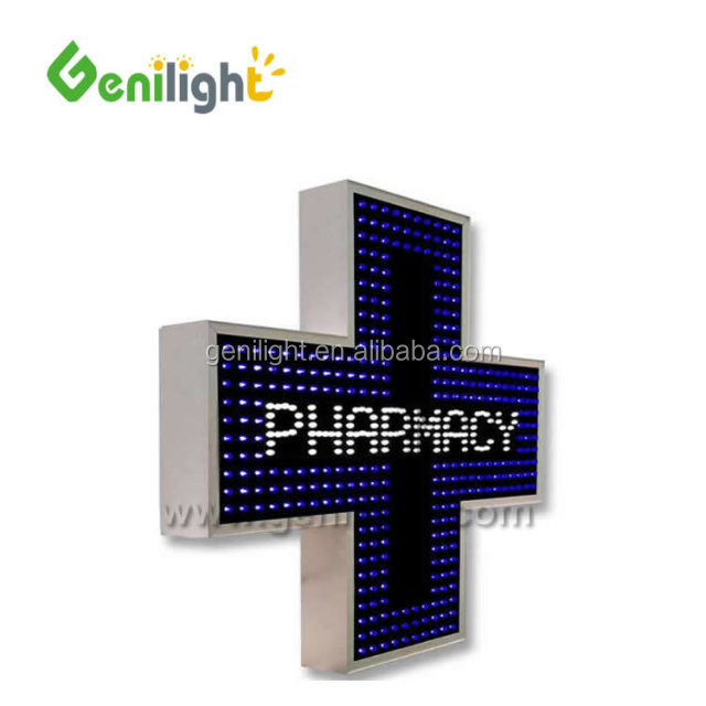 OUTDOOR RF/WIFI/Remote Control LED Pharmacy Cross Display Easy Installation and Operation