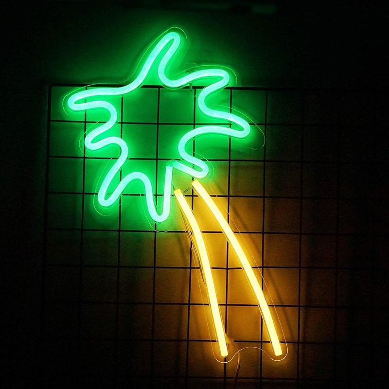 Large Coconut Tree Neon Sign Led Flex Neon Light USB Powered Night Light for Kids Room Voltage 5V