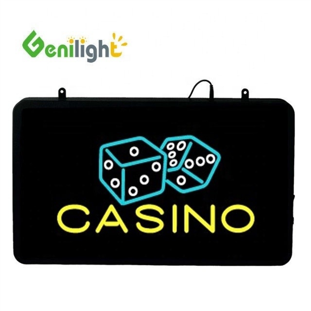 Advertising CASINO LED Neon Sign 56x33 cm Panel Size Brightness 80 with Custom Design