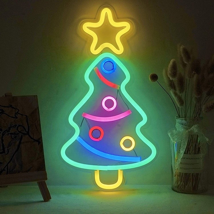 Customized Christmas Tree Neon Sign Light for Party Decorations Bright and Festive