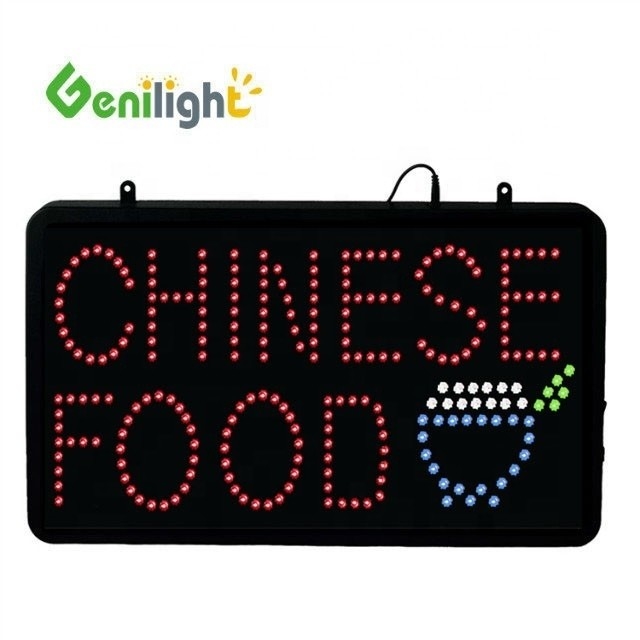 Original Genilight Chinese Food LED Open Sign for Chinese Restaurant Flash Genilight