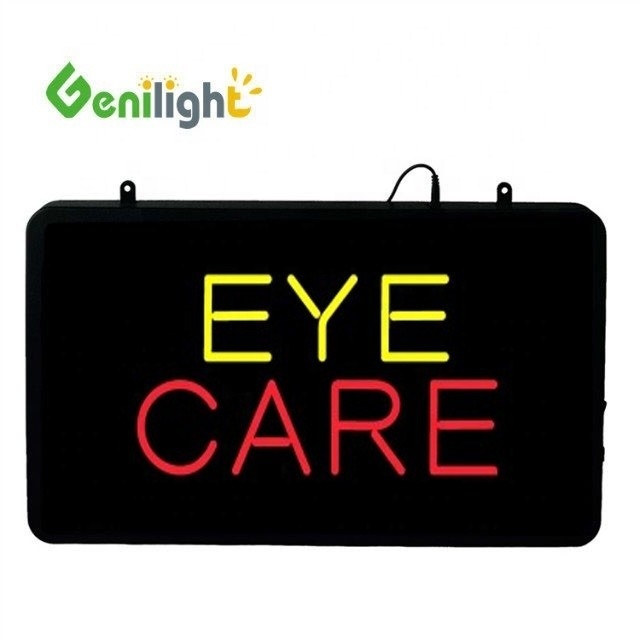 Customized Acrylic Front Board Genilight LED Neon Sign for Eye Care 22*13 Inch CE RoHS