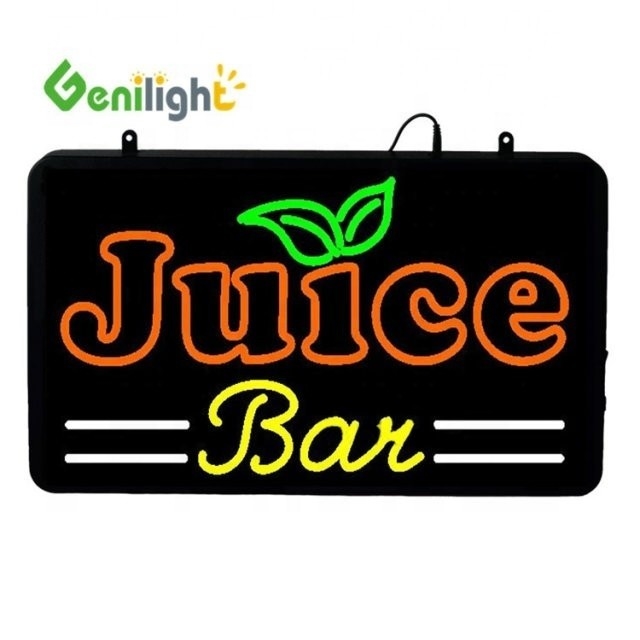 CE ROHS Power Custom JUICE BAR neon open sign designed for Animation Display Function