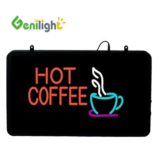 Power Consumption Genilight 22*13inch CE RoHS Indoor Hot Coffee LED Neon Sign for Coffee Bar
