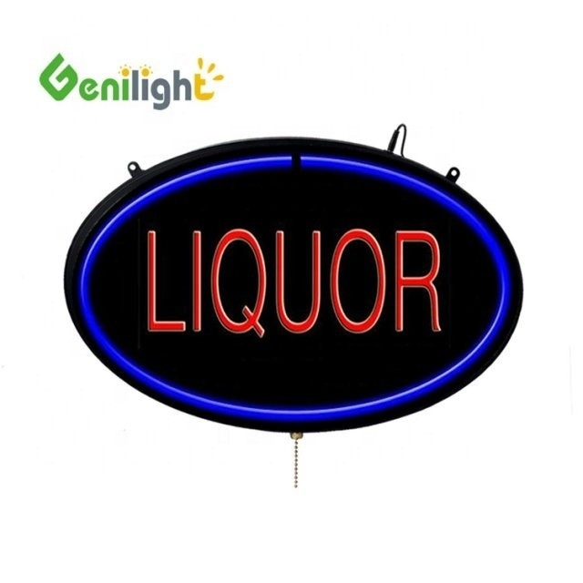 High Pixel Density LIQUOR LED Neon Sign for Shop DC12V Outframe ABS Open-Mold