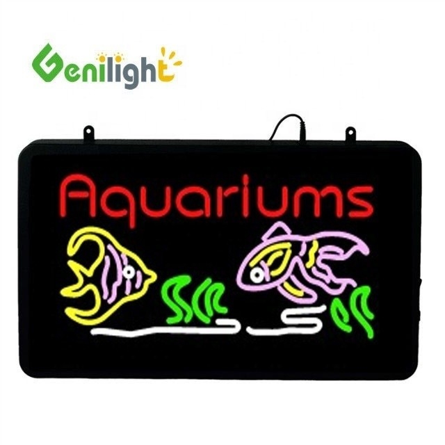 Genilight 56*33 cm LED Aquarium Light Neon Signs for Aquarium Holds High Resolution