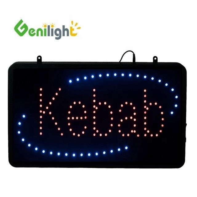 Genilight Indoor 56*33cm Advertising Kebab LED Letter Sign with ABS Open-Mold Outframe