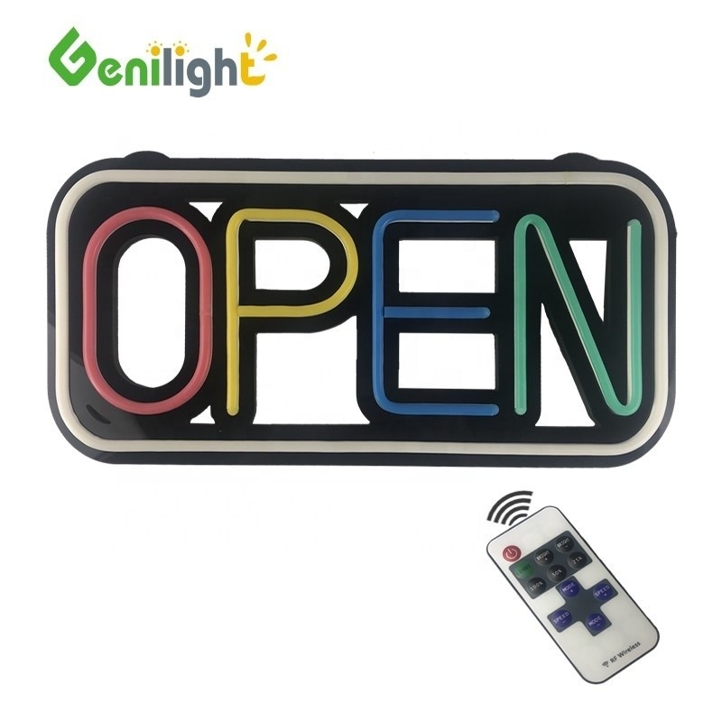 Contrast Ratio Full Color Open Neon Sign with Remote Control and Adjustable Brightness
