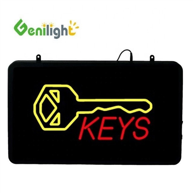 Genilight 56*33cm LED Neon Sign with Key Logo The Perfect Addition to Your Storefront
