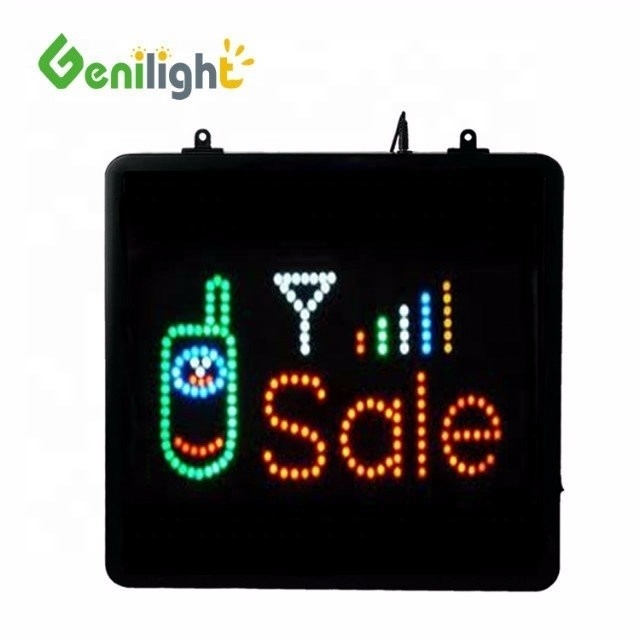 ABS Open-mold/Aluminium Alloy Material Mobile Phone Shop LED Sign With Remote Control