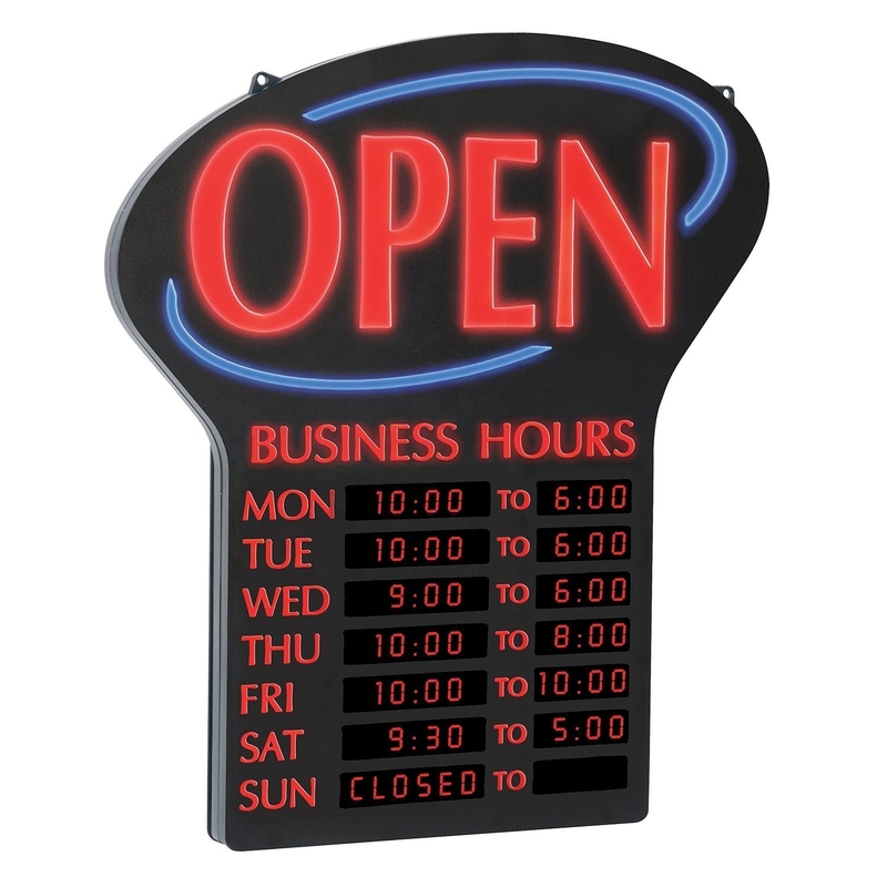 Consumption Genilight GLT-LSN6050H-001 Red Blue Color Neon Open LED Sign With Hours