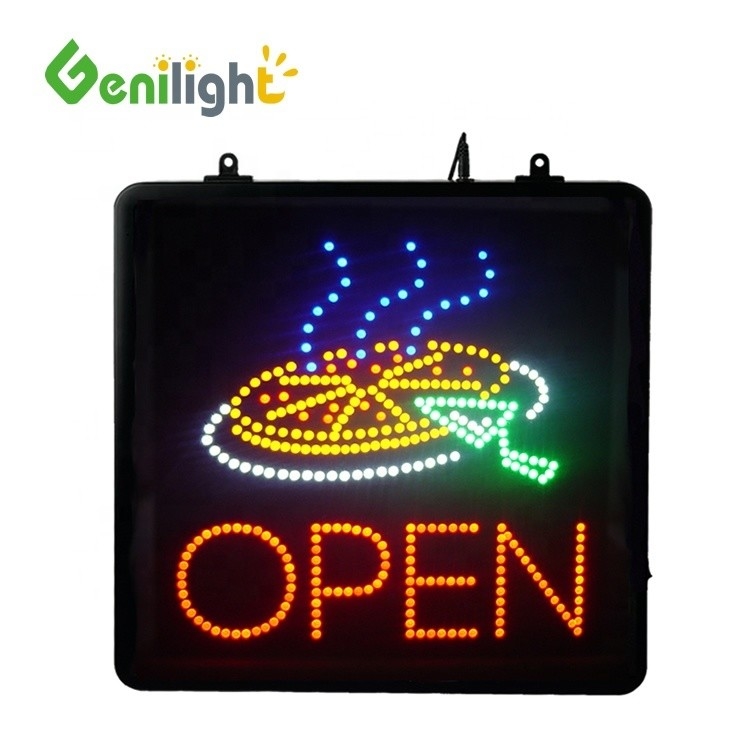 1 Power Consumption Rectangle Flashing Color LED Open Pizza Shop Window Business Sign