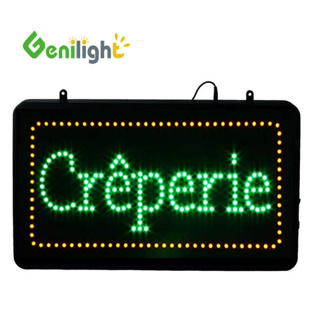 OEM Type Genilight Indoor 22*13inch DC12v Professional CREPERIE LED Light Open Sign