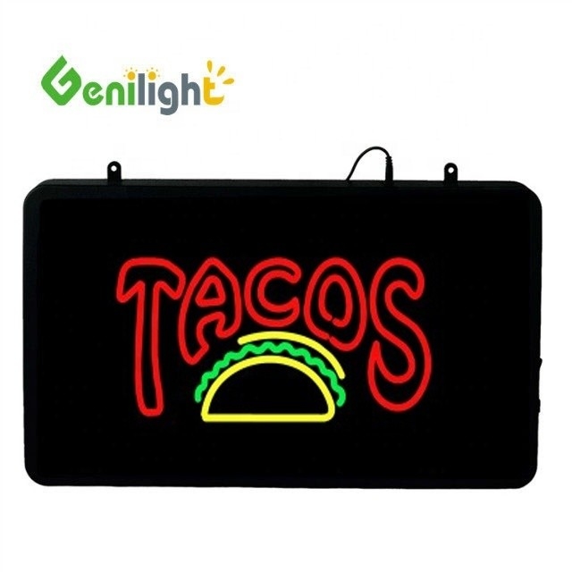 22*13inch LED Neon Sign for TACOS Store Brightness Full Color Function 2 Change Modes