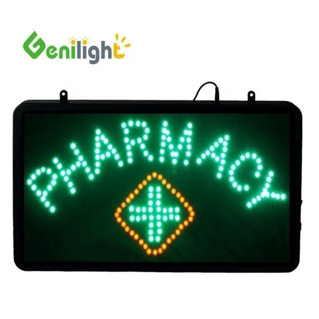 Genilight Indoor 56*33cm DC12V LED Open Sign Pharmacy Program LED Display Panel Indoor