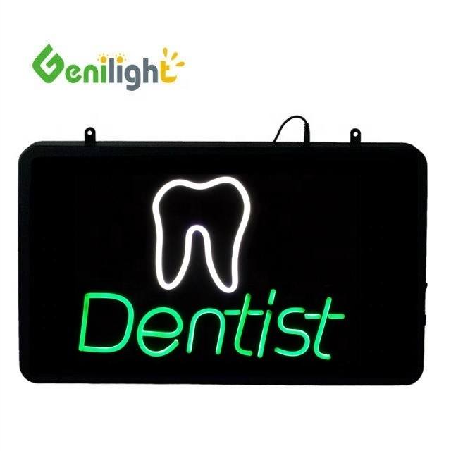 Restaurant Hotel Supplies Custom Size LED Neon Sign Letter with Tooth Logo by Genilight