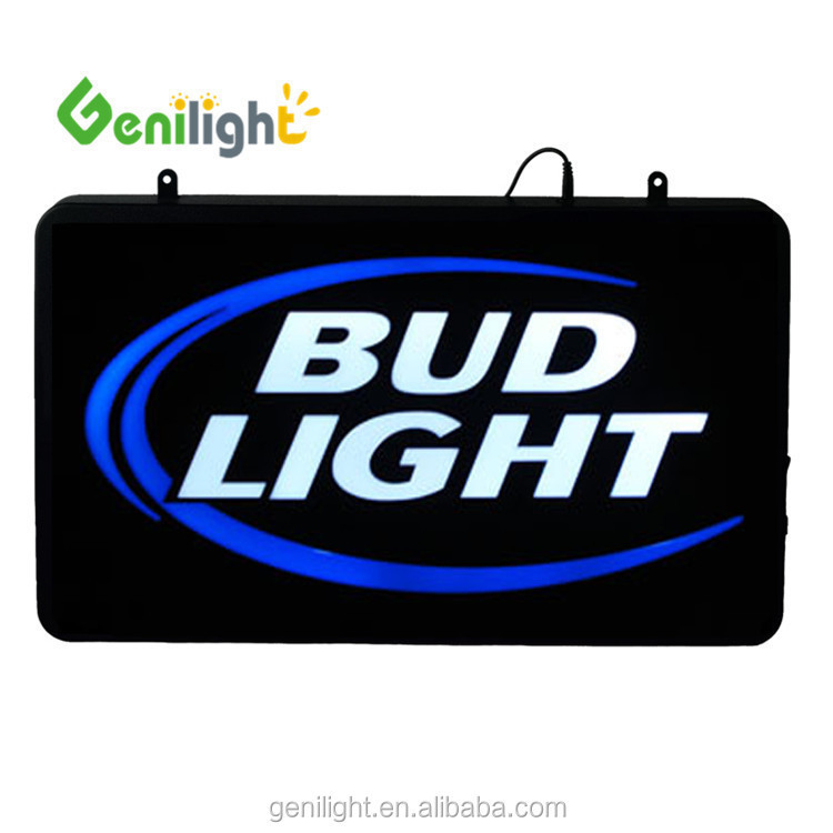 Rectangle Custom Logo Light Beer Hanging LED Neon Light Signs with 12V Input Voltage