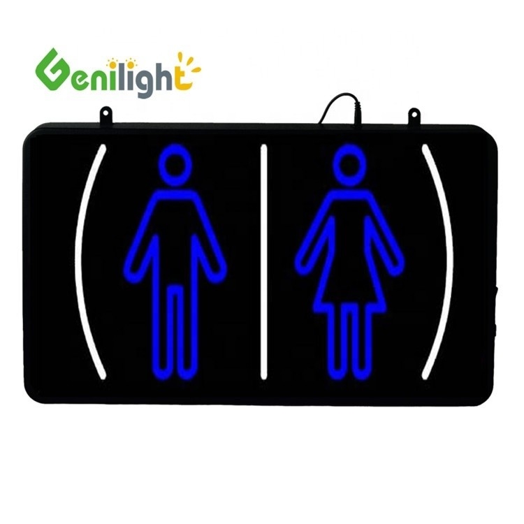 Unisex GLT-LSN5633-046 Male Female Restroom Toilet Washroom LED Sign with 5mm  Brightness LED